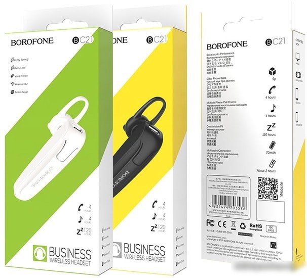Bluetooth гарнитура Borofone BC21 (черный)