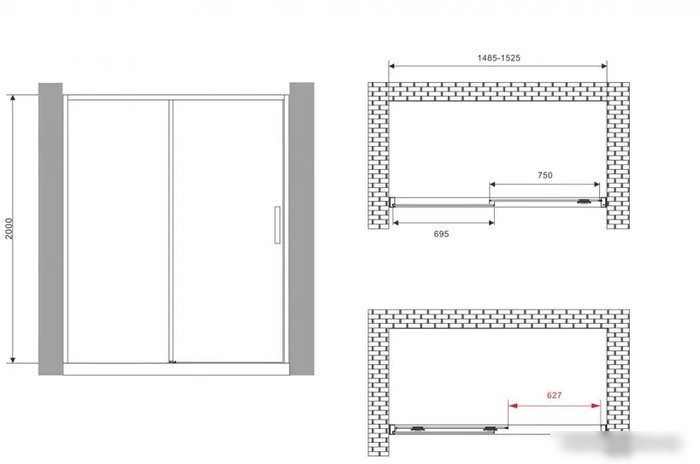 Душевая дверь Abber Komfort AG93150B