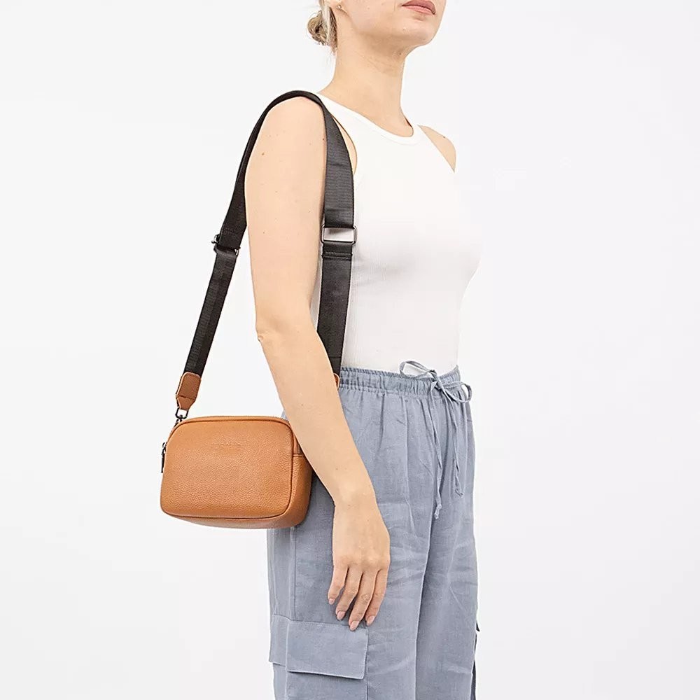 Сумка через плечо Poshete 886-60051H-LCM (Dark Camel)