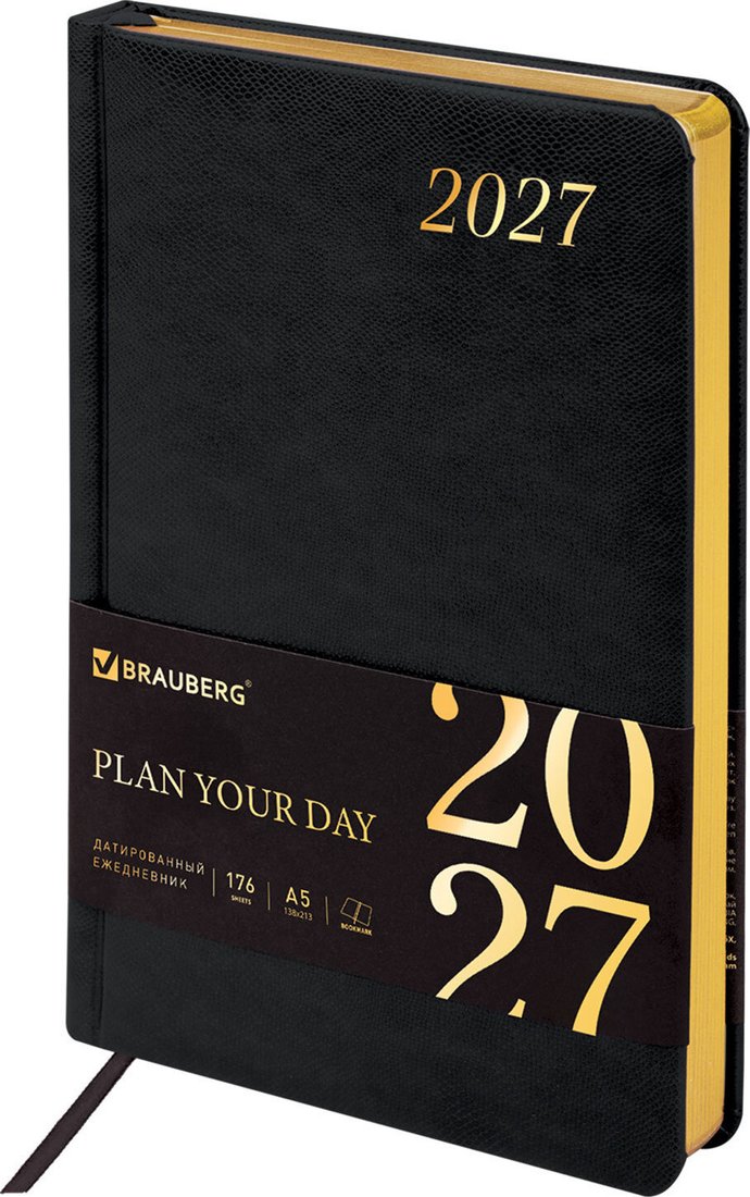 Ежедневник BRAUBERG Iguana 2027 117904 (черный)