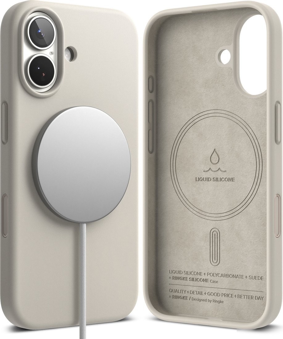 Чехол для телефона Ringke Silicone Magnetic для iPhone 17 (Stone)