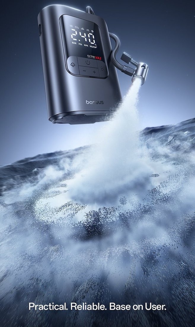 Автомобильный компрессор Baseus GoTrip VA1 Super Mini Wireless Inflator 19-Cylinder Cosmic Black C0119501