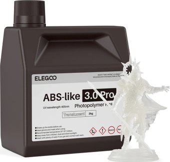 Фотополимер Elegoo ABSlike V3.0 Pro 2кг (полупрозрачный)