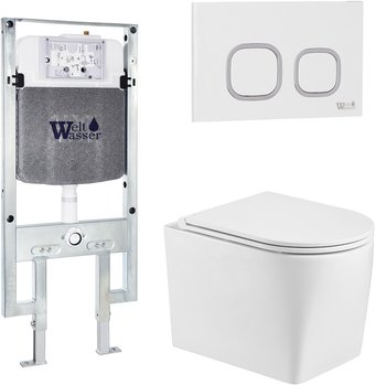 Унитаз подвесной WeltWasser Amberg 497 ST + Nesenbach 004 GL-WT + Amberg RD-WT