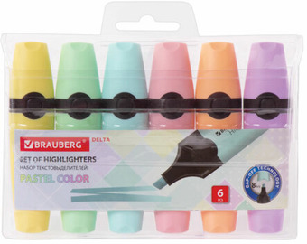 Текстовыделитель BRAUBERG Delta Pastel 151736 (6 шт)