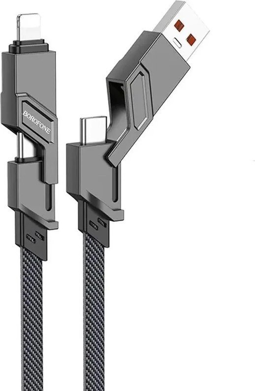 Кабель Borofone BU43 USB Type-C/Lighting - USB Type-C/USB Type-A (1.2 м, черный)