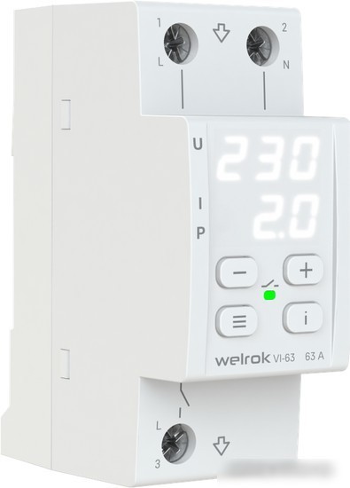 Реле напряжения Welrok VI-63 (белый)