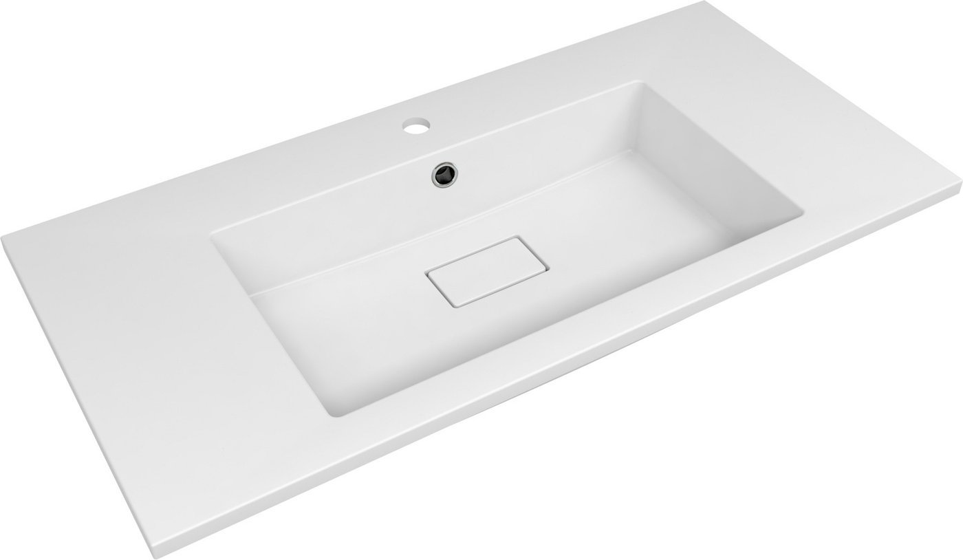 Symbolite Тумба под умывальник Манхэттен 100 Plus 2 ящика + Line 100x48 (графит/жасмин)