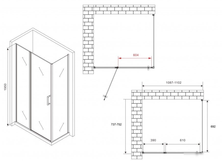 Душевой уголок Abber Sonnenstrand AG04110BS-S75B