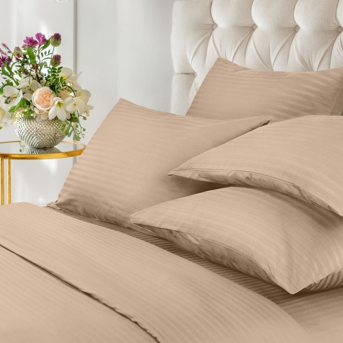 Постельное белье Verossa Stripe Евро 747404 (Bronze, 50x70, 2шт, 70x70, 2шт)