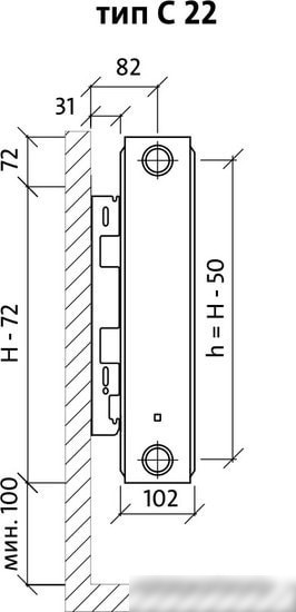 Стальной панельный радиатор Royal Thermo Compact C22-500-500 (Bianco Traffico)