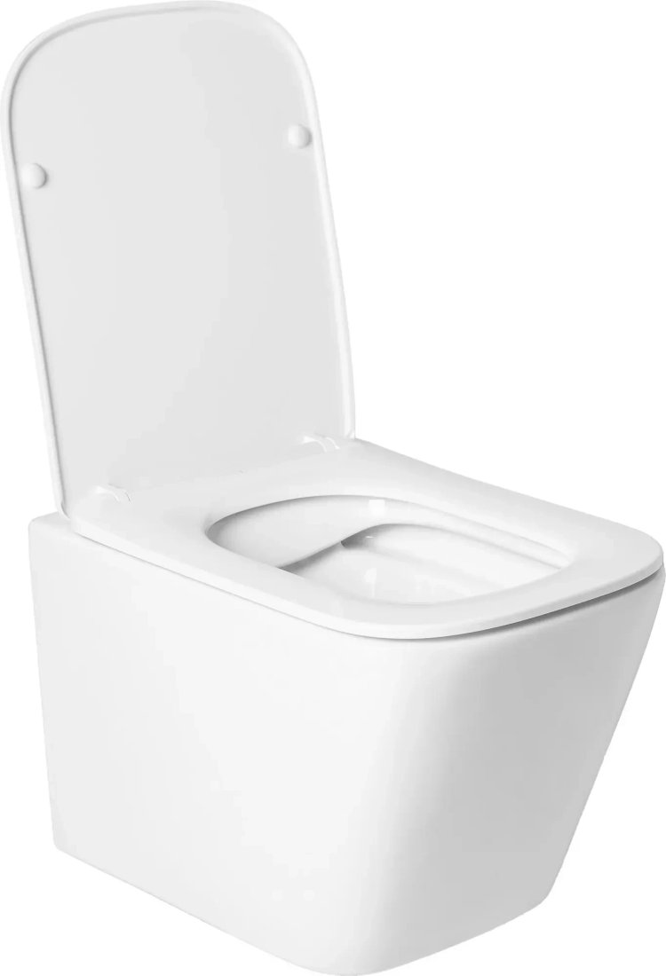 Унитаз подвесной Saniteco KW-9004WS + 501 + K01-SB (с кнопкой, черный)