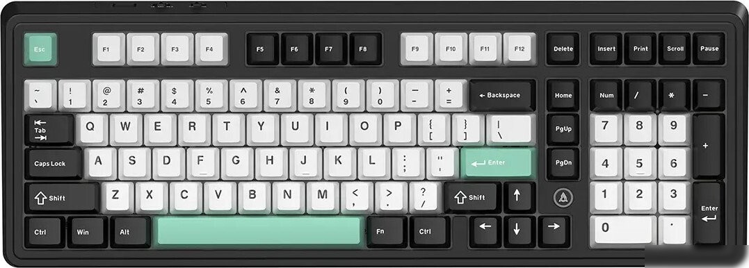 Клавиатура Ajazz AK980 V2 (черный/белый/бирюзовый, Ajazz Flying Fish)