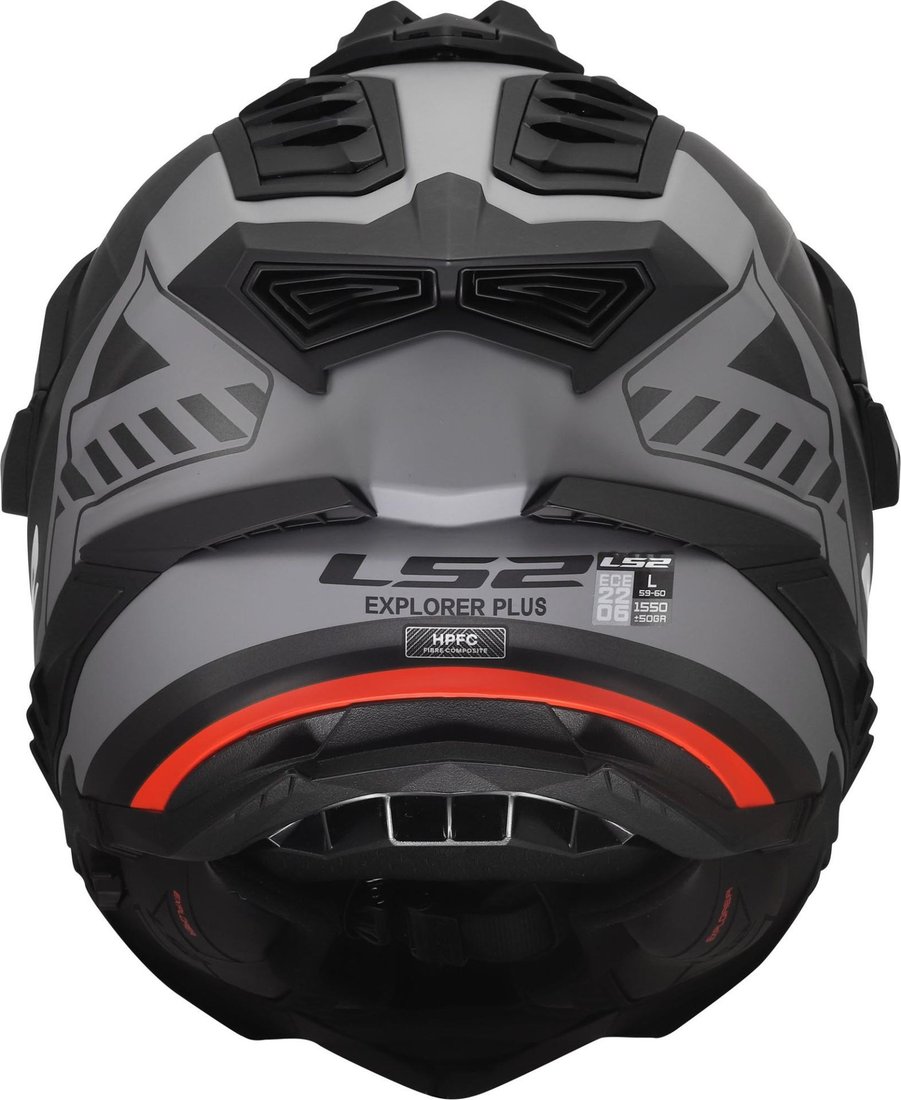 Мотошлем LS2 MX701 Explorer Hexa (L, черный/красный/серый)