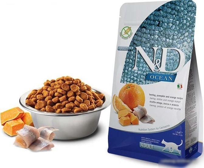 Сухой корм для кошек Farmina N&D Grain Free Ocean Pumpkin Herring & Orange 5 кг