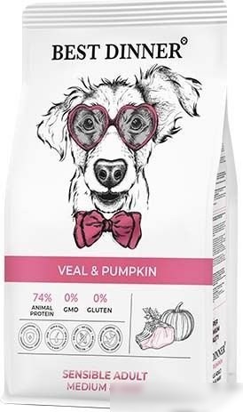 Сухой корм для собак Best Dinner Adult Sensible Medium&Maxi Veal&Pumpkin (3 кг)