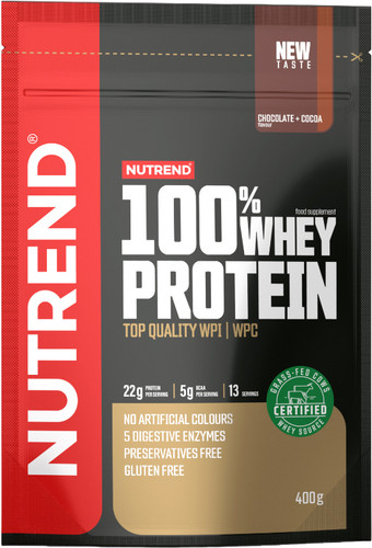 Протеин сывороточный (изолят) Nutrend 100% Whey Protein (400г, шоколад/какао)