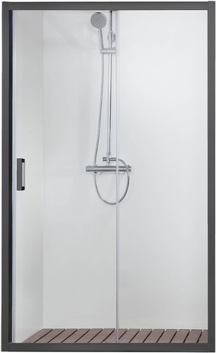 Душевая дверь Aquatek AQ ARI RA 10020BL 100x200 (черный/прозрачное стекло)