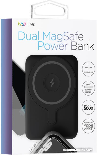 Внешний аккумулятор VLP Dual MagSafe Power Bank (черный)