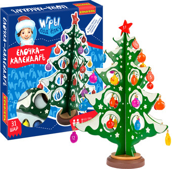 Набор для создания поделок/игрушек Bondibon Деревянная елочка-календарь 3D с игрушками ВВ5173