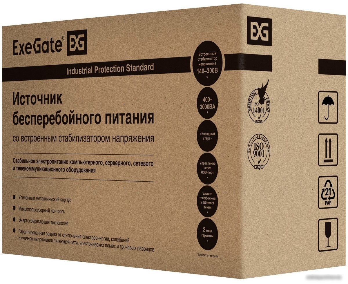 Источник бесперебойного питания ExeGate SpecialPro Smart LLB-3000.LCD.AVR.C13.RJ.USB