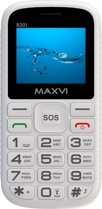 Кнопочный телефон Maxvi B201 (белый)