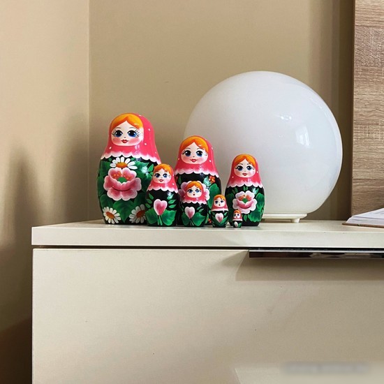 Развивающая игра Брестская Матрешка В розовом платке и сакурой (набор 7 шт)