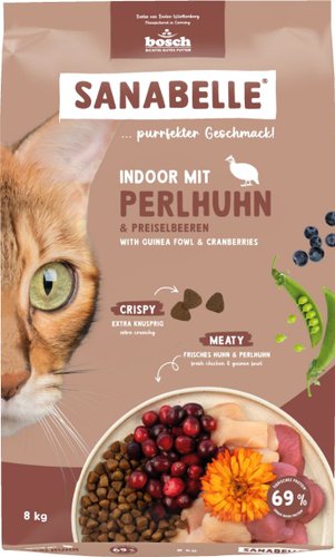 Сухой корм для кошек Bosch Sanabelle Indoor mit Perlhuhn & Preiselbeeren 8 кг