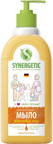 Synergetic Мыло жидкое для мытья рук и тела Фруктовый микс 500 мл
