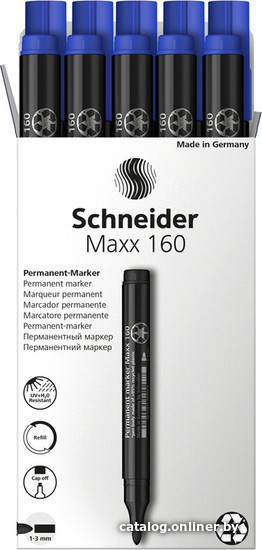 Маркер перманентный Schneider Maxx 160 116003 (синий)