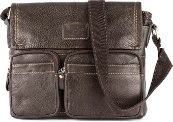 Мужская сумка Poshete 196-1260-6-DBW (коричневый)