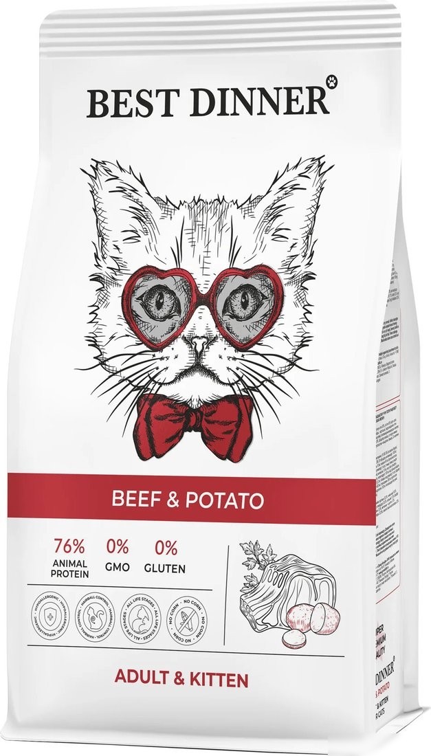 Сухой корм для кошек Best Dinner Adult & Kitten Beef & Potato (1.5кг)