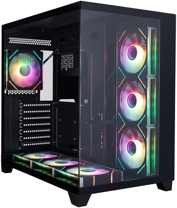 Корпус 1stPlayer MEGAVIEW MV8-TP ARGB MV8-TP-BK-6FC7R-1FC7-HUB2 (черный)