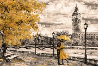 Фотообои ФабрикаФресок Живопись. Акварельный Лондон. Бигбен 1184270 (400x270)