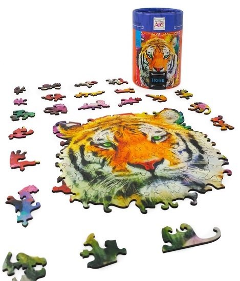 Пазл Нескучные игры Тигр. Фигурный деревянный пазл 8389
