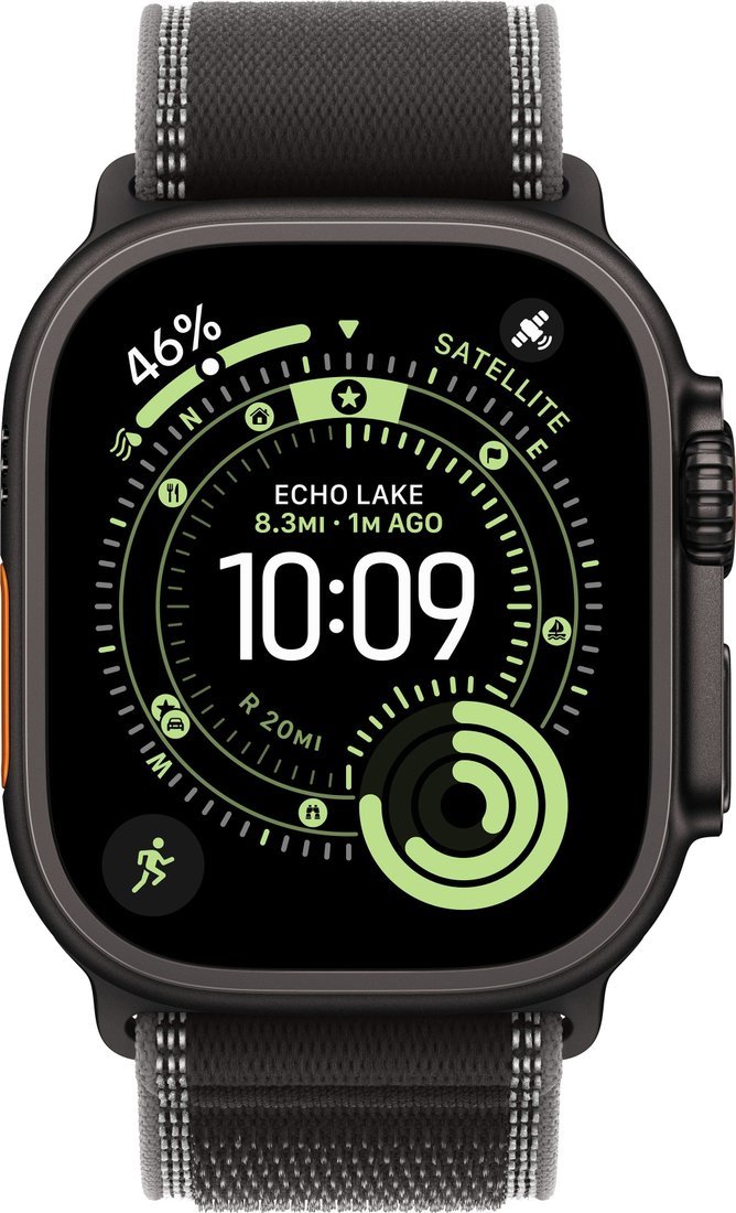 Умные часы Apple Watch Ultra 3 LTE 49 мм (титановый корпус, черный/черный, нейлоновый ремешок размера M/L)