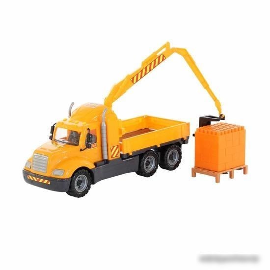 Полесье Майк автомобиль-кран с манипулятором + конструктор 30 эл. 55590