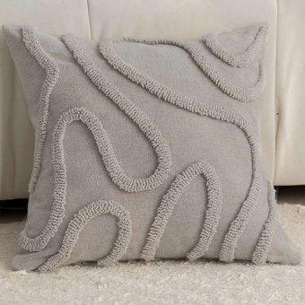 Чехол на подушку Matex Tufted Lines Линии ALEX-34 (светло-серый)