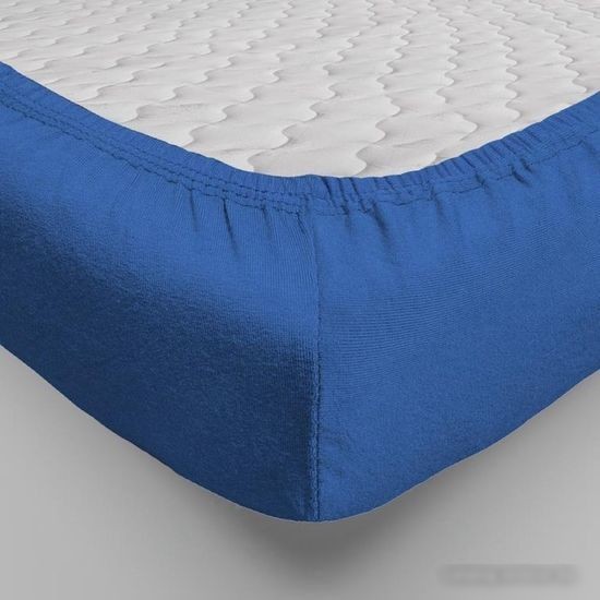 Постельное белье Luxsonia Трикотаж на резинке 200x200 Мр0010-20 (синий)