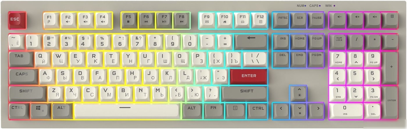 Клавиатура Ritmix RKB-508BL (серый/белый)