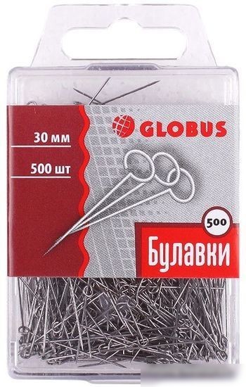 Булавки канцелярские Globus Б30-500 Булавки канцелярские Globus Б30-500