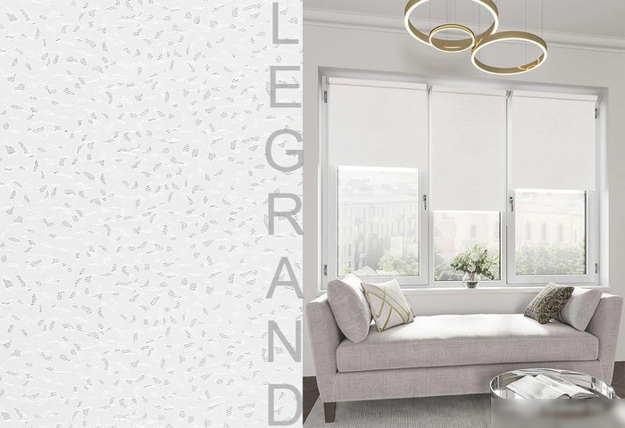 Рулонные шторы Legrand Блэкаут Кристалл 72.5x175 (белый)