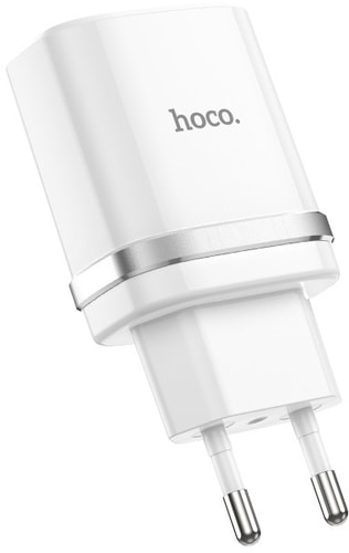 Сетевое зарядное Hoco C12Q Smart (белый)