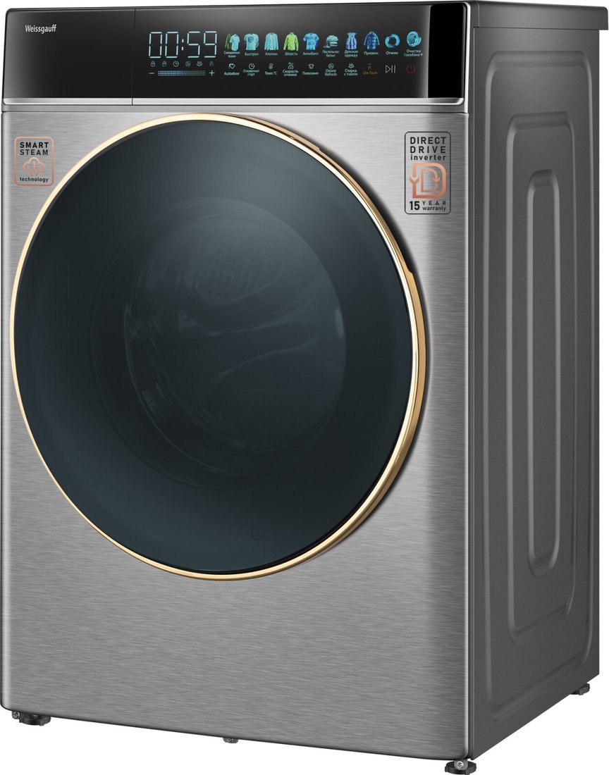 Стиральная машина Weissgauff WM 58411 Direct Drive Inverter Premium Steam Steel