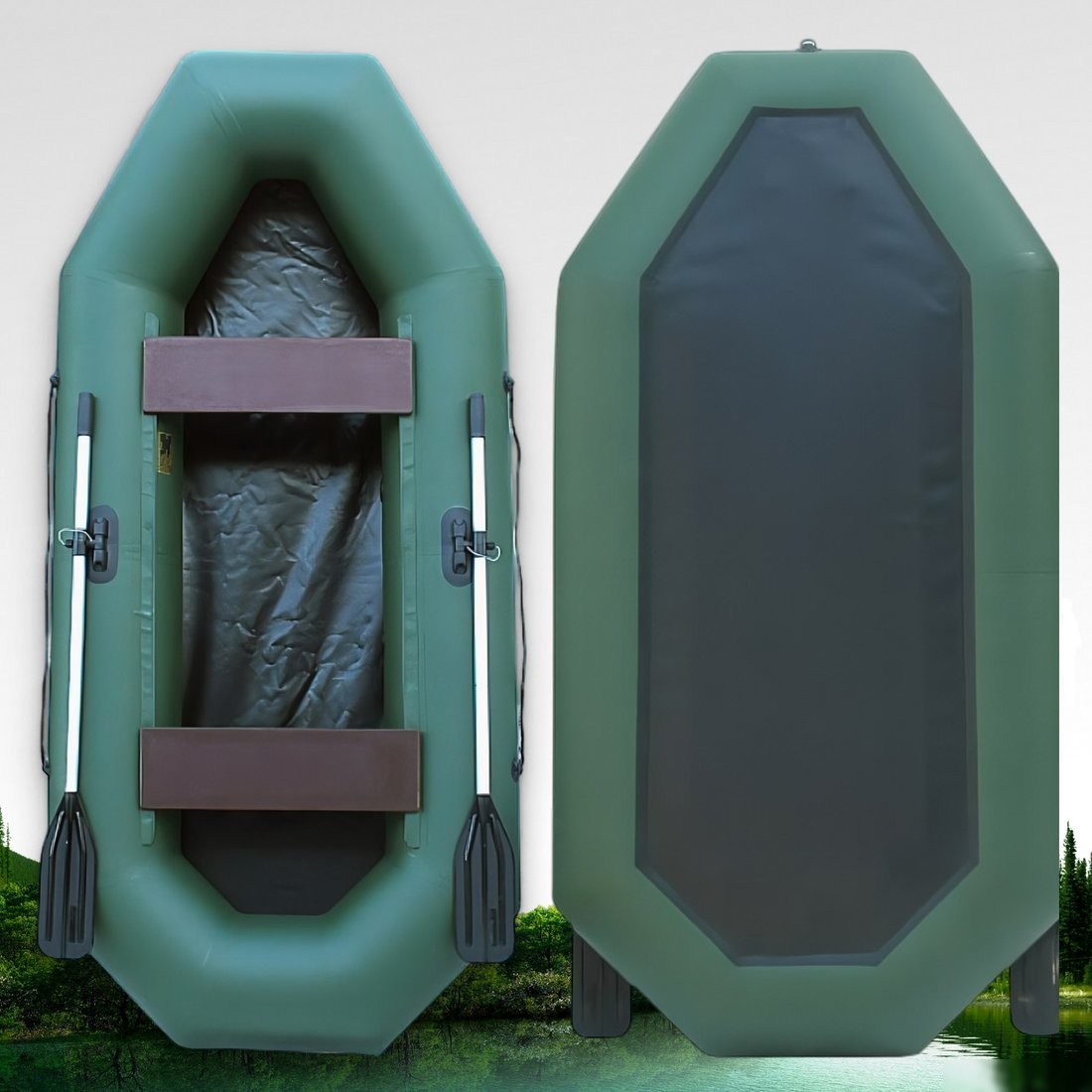 Гребная лодка BarrakuDA BR-2400 (зеленый)