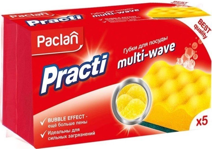 Губка Paclan PractI Multi-Wave (5 шт)