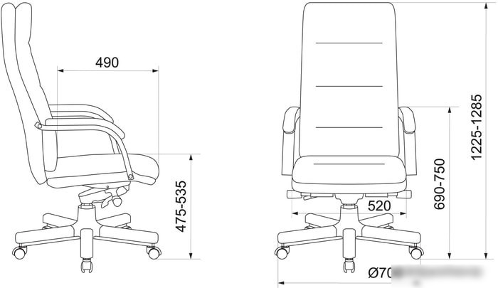 Кресло Бюрократ T-9927WALNUT (черный)