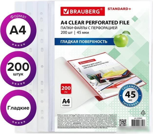 Набор файлов BRAUBERG 229663 (200 шт)