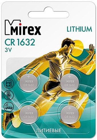 Батарейки Mirex CR1632 4 шт 23702-CR1632-E4