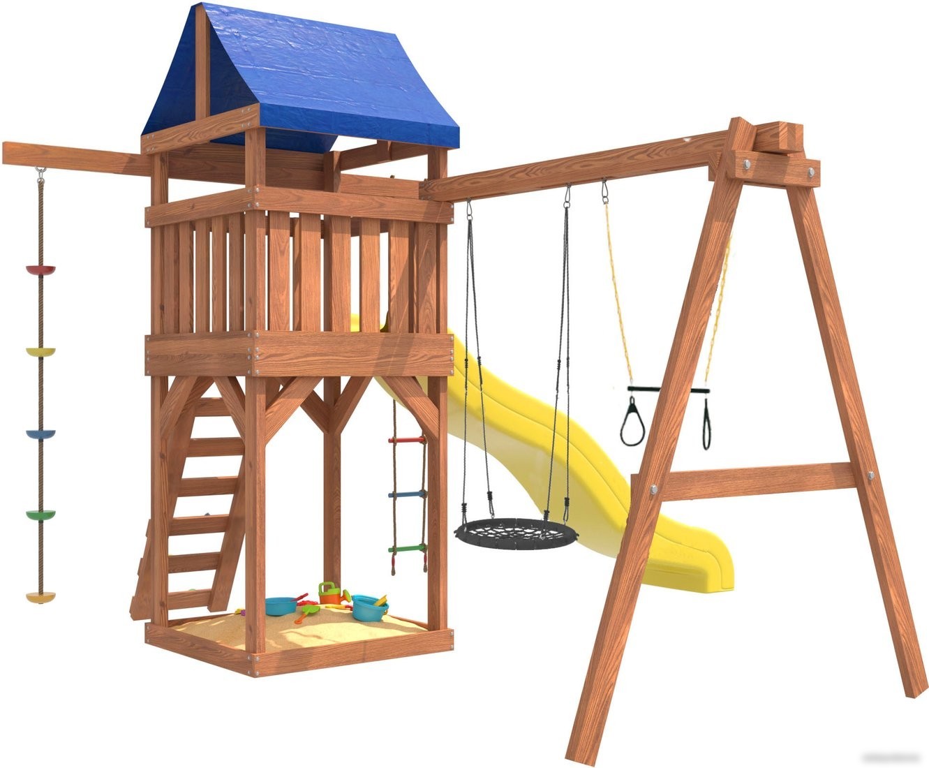 Игровой комплекс National Tree Company С трапецией и качелями гнездо 60 IgroWoods ДП-14